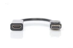 Digutus AK-340408-001-S DisplayPort (DP)  HDMI DP Erkek - HDMI Tip A Dişi, 0.15 metre, siyah