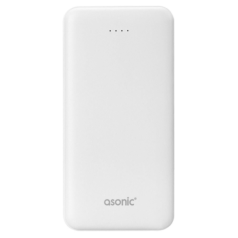 Asonic AS-P10 10000mAh 2-USB Output Powerbank Beyaz Taşınabilir Pil Şarj Cihazı