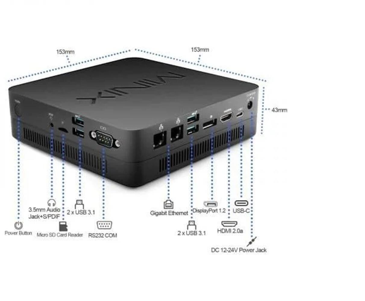 Minix Ngc-5U Mini Pc Intel Core i5-8279U 8GB-256 GB Ubunru Mini Masaüstü Bilgisayar