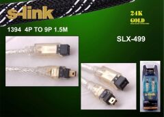 S-link SLX-499 1.5mt 4-9 1394 Firewire Gold Kablo