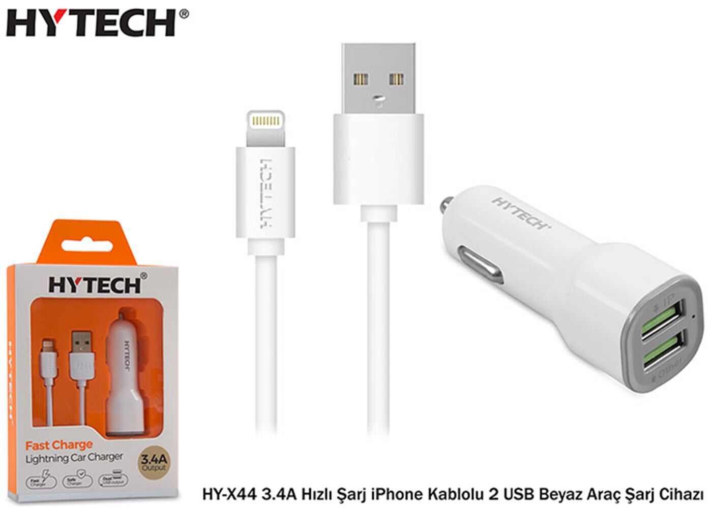 Hytech HY-X44 3.4A Hızlı Şarj iPhone Lightning Kab