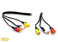 S-link SL-RCA10 3RCA To 3RCA 10m Gold Kablo