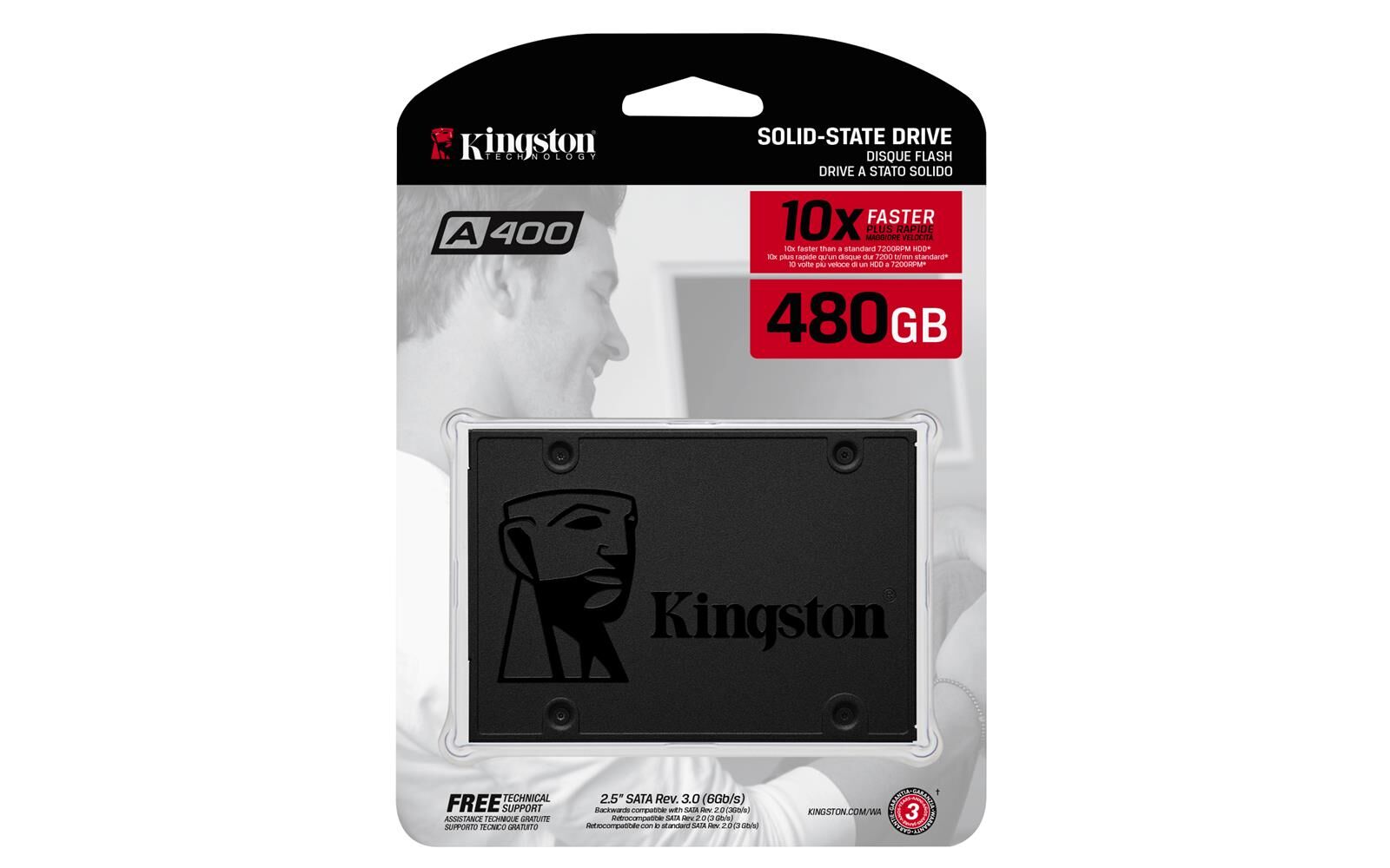 Kingston 480Gb Ssdnow A400  2.5'' Sata3 Ssd 500-450 (SA400S37-480) Harddisk