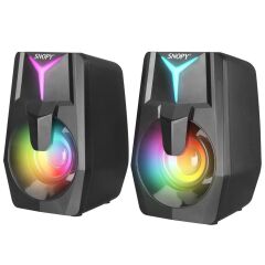 Snopy SN-X22 STYLE 2.0 Multimedia Led Işıklı 3W-2 Siyah USB Gaming Speaker