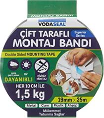 Vodaseal Çift Taraflı Köpük Montoj Bantı 19MMX25mt (Metal-Cam-Plastik-Ahşsap)