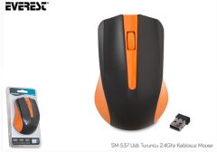 Everest SM-537 Usb Turuncu 1500Dpı 2.4Ghz Kablosuz Mouse (10mt)