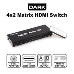 Dark DK-HD-SW4X2 Full HD 4 Giriş 2 Çıkışlı 4x2 Matrix Uzaktan Kumandalı HDMI Switch