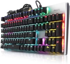 Philips SPK8404  Mekanik Gaming Oyuncu Klavyesi RGB LED IŞIK (Kablo Uzunluğu 1,60cm) Caps Lock Tuşu