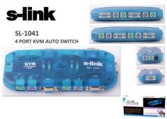 S-link SL-1041 4pc-1mn ps-2 Kablolu Otomatik Kvm Switch