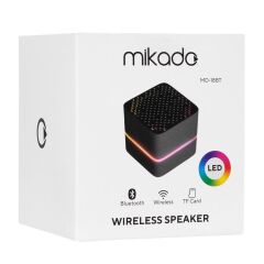 Mikado MD-18BT Siyah DC 5V-USB TF Kartlı Bluetoothlu Led Işklı Şarjlı Speaker