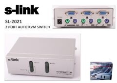 S-link SL-2021 2pc-1mn vga+ps-2 Manuel Kablolu Kvm Switch