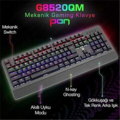 FK-G8520QM RGB Işıklı Gaming Oyuncu Gerçek Mekanik Klavye