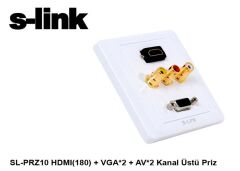 S-link  SL-PRZ10 Hdmı(180) + vga-2 + av-2 Kanal Üst Priz