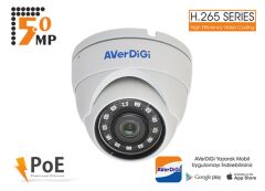 Averdigi AD-850D 5.0Mp 3.6mm Lens 18 SMD Led H.265 POE Ir Dome Ip Kamera