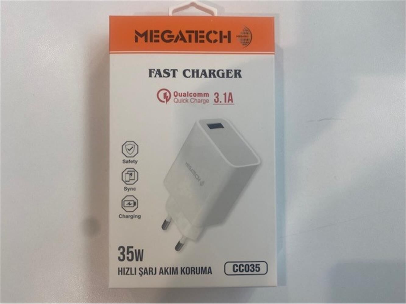 Megatech CC035 35W Usb Ev Şarj Kafa 3.1A Hızlı Şarj