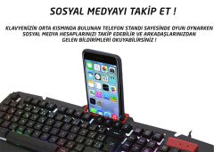 Everest KB-R800 METAFOR USB Gökkuşağı Aydınlatmalı Q Metal Yüzey Gaming Oyuncu Klavyesi