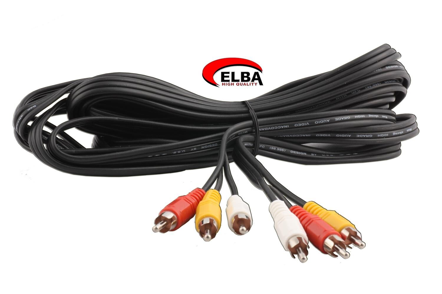 ELBA C0642 3RCA-3RCA Stereo 5mt Kablo