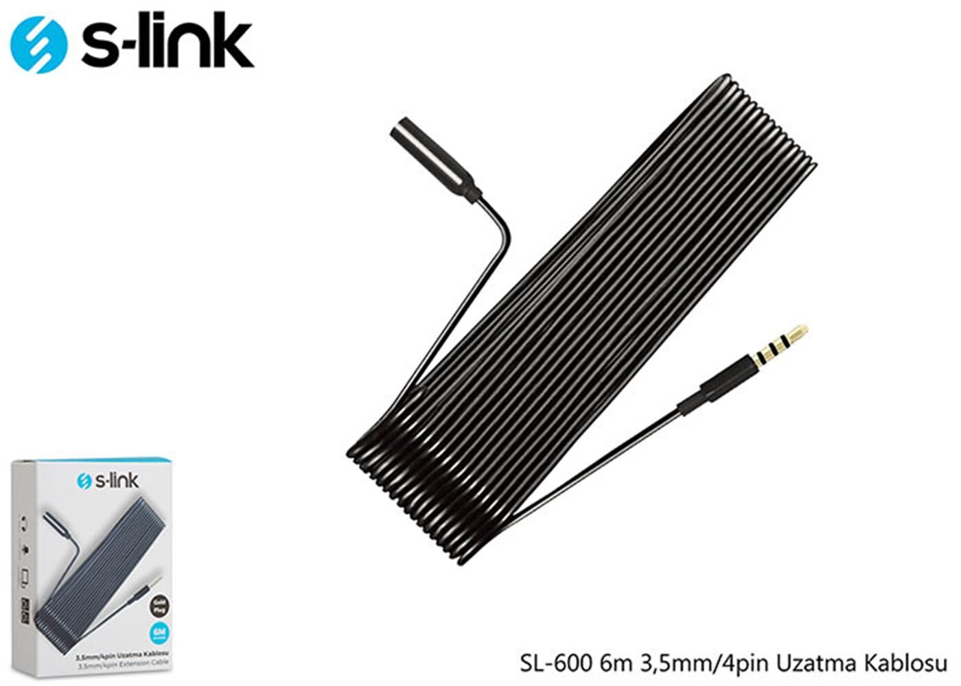 S-link SL-600 6m 3,5mm-4pin Uzatma Kablosu