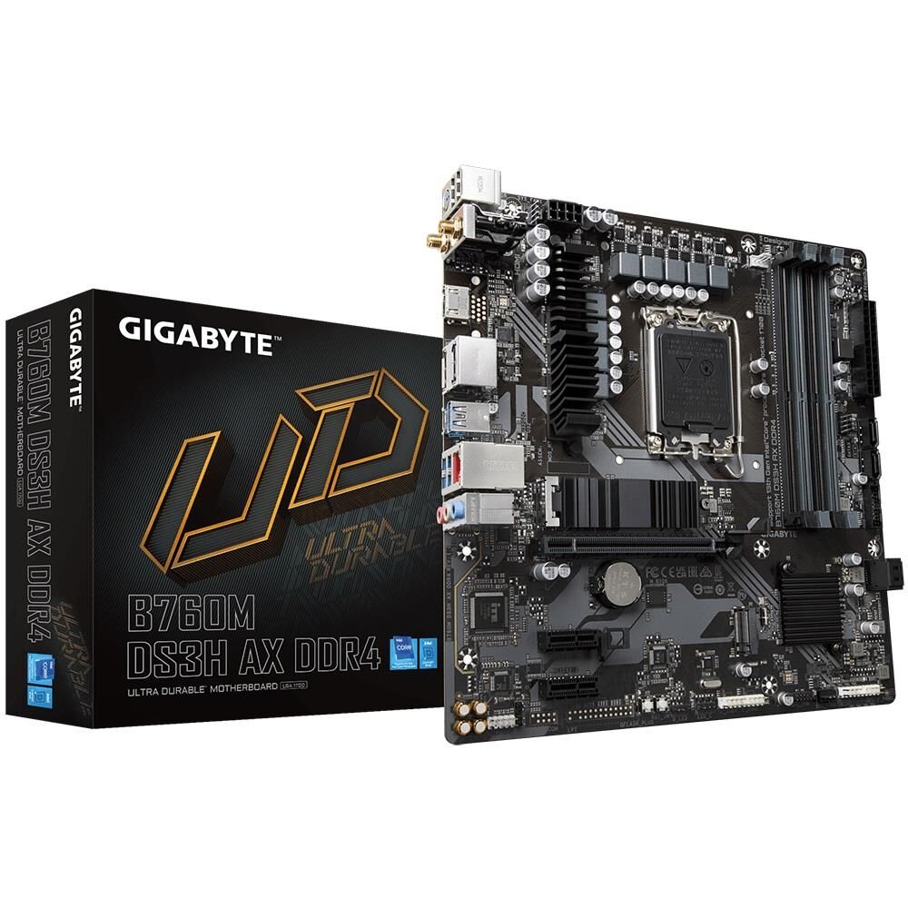 Gigabyte B760M DS3H AX DDR4 Intel B760 Soket 1700 DDR4 5333MHz mATX Gaming (Oyuncu) Anakart