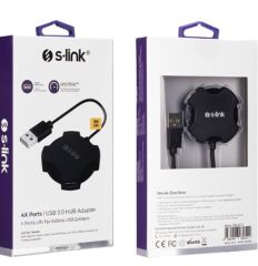 S-link Swapp SW-U212 Siyah Usb 2.0 4 Port Hub Kablolu Çevirici Adaptör