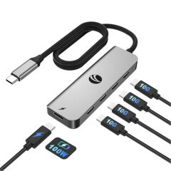 Vcom CUE11s Type-C To 4-Usb-C (10GBps)+Pd 3.0 100W Çoklayıcı