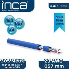 INCA CAT6 305B 23 AWG 57MM  yüzde 99,5 BAKIR KABLO 305MT