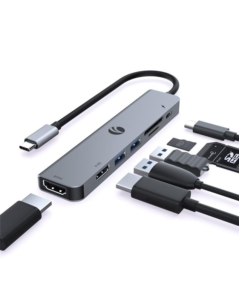 Vcom CUE39 Type-C To Hdmi(4K@60Hz)+Hdmi(1080P@60Hz)+Usb3.0+SD2.0+TF2.0+Pd 3.0 100W Çoklayıcı