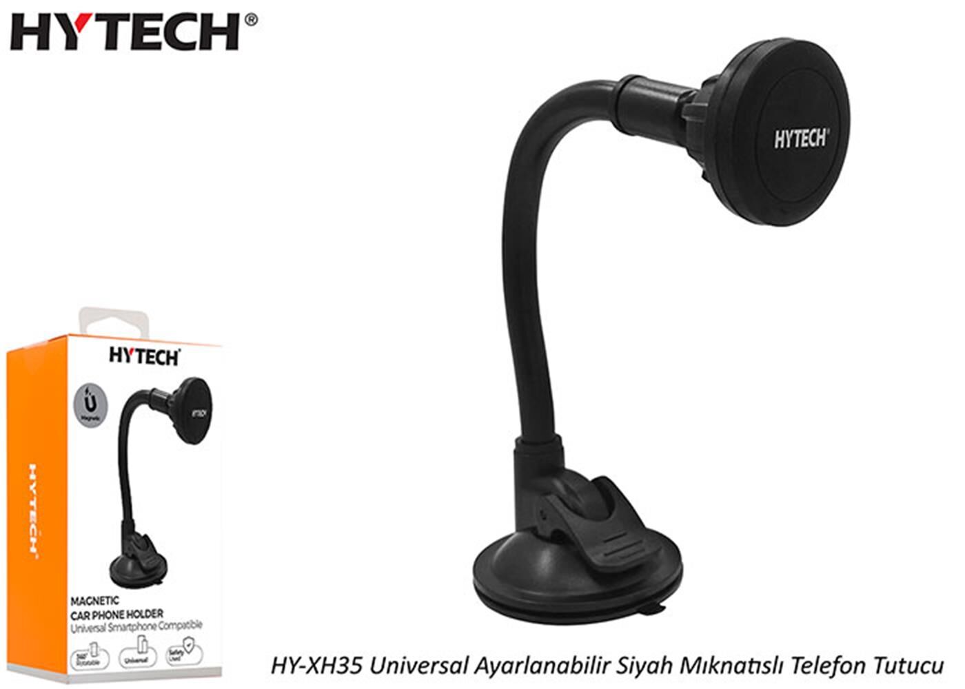 Hytech HY-XH35 Universal Ayarlanabilir Siyah Mıknatıslı telefon tutucu