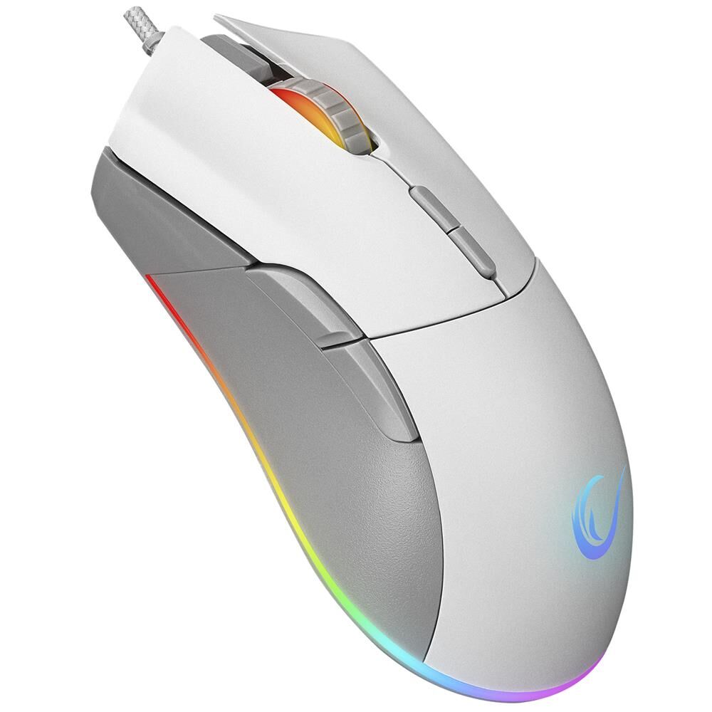 Rampage SMX-R21 COMPACT Usb Beyaz-Gri RGB Işıklı+Macro 7200dpi - 1000hz Gaming Oyuncu Mouse