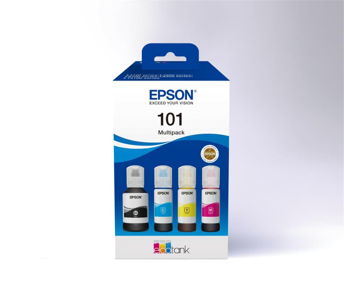 Epson 101 Cyan-Magenta-Yellow-Black Mavi-Kırmızı-Sarı-Siyah T03V6 4lü Multipack Kartuş