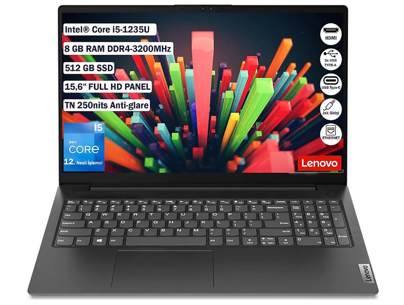 Lenovo V15 G3 IAP 82TT00A5TX i5-1235U 8 GB 512 GB SSD 15.6'' Full HD FreeDos Notebook