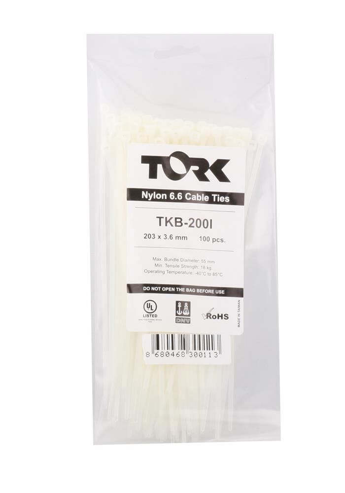 Tork TRK-250-4,5mm Beyaz 100lü Kablo Bağı