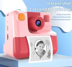 WowKids WS-C03 Çocuk Fotoğraf Video Çekme Termal Çıktı Alan Pink Fotoğraf Makinası