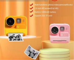 WowKids K27 Çocuk 48MP Fotoğraf Video Çekme Termal Çıktı Alan Pink Fotoğraf Makinası