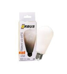 Orbus ORB-STM6W ST64 6W E27 Beyaz Cam Sarı Işık Dekoratif 540 Lm Led Ampul Ra80 220-240V-50Hz