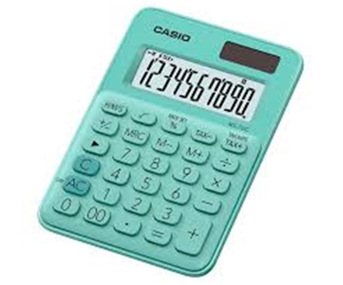 Casio MS-7UC-GN 10 Hane Yeşil Masa Üstü Hesap Makinesi