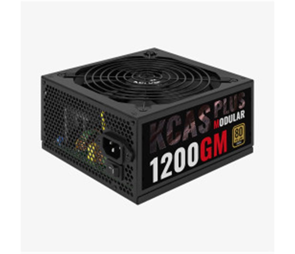 Aerocool-AE KCASP1200GM  KCAS1200GM 1200W 100-240V AC 14cm Fan 80+ Gold Güç Kaynağı