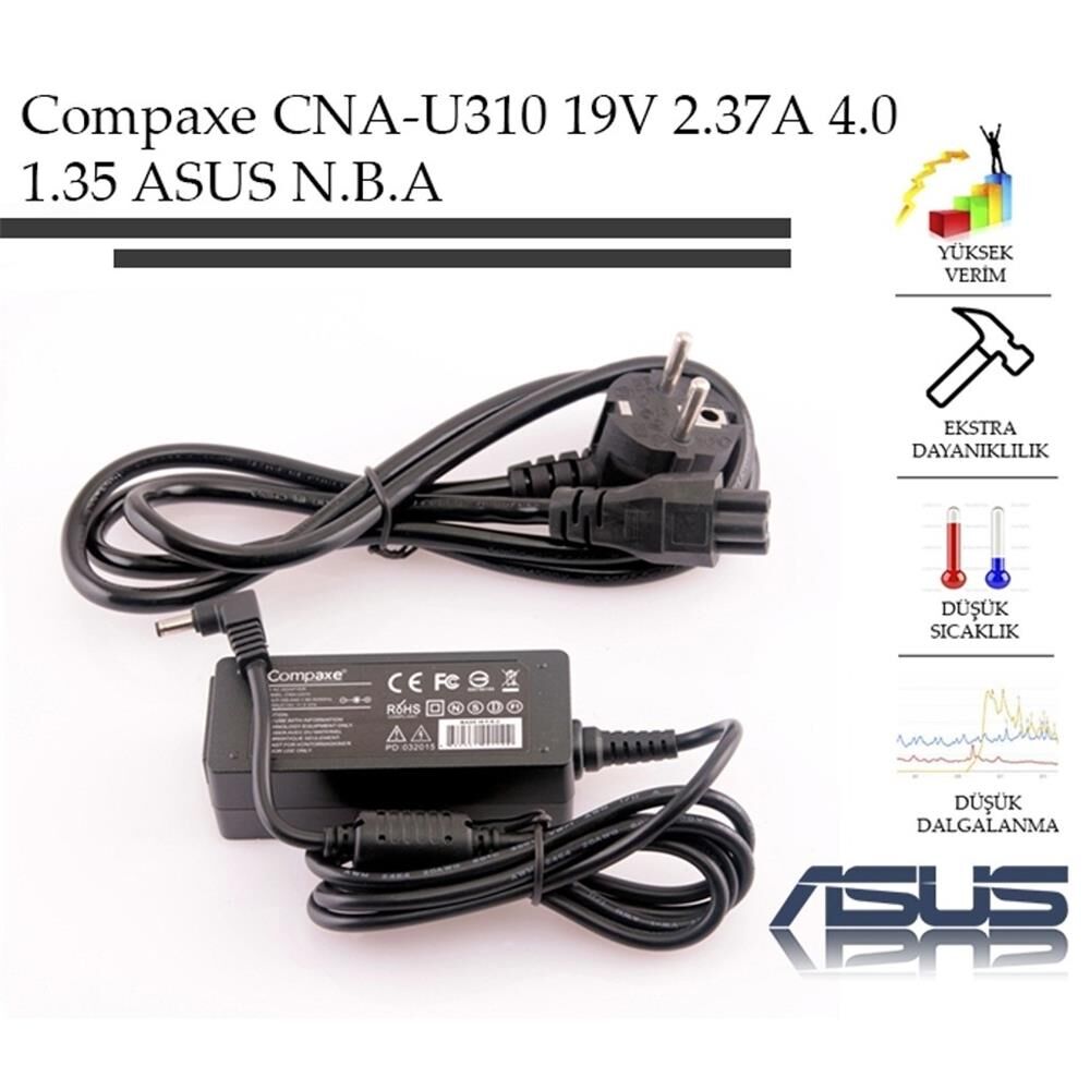 Compaxe CNA-U310 19v 2.37a 4.0 1.35 Asus Notebook