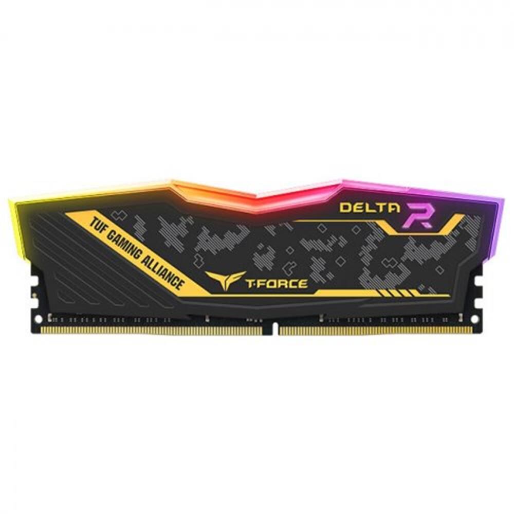 Team T-Force TUF Yellow Delta RGB 16GB(1x16GB) 3200Mhz DDR4 Gaming Ram CL16-20 (TF9D416G3200HC16F01)