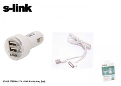 S-link IP-816 2000ma 12v Usb Kablo Araçtan Şarj Cihazı