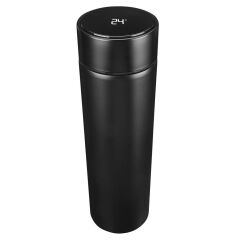 S-link SL-TM01A Mat Siyah 450ML Iç 304 Dış 201 Dijital Sıcaklık Göstergeli Termos