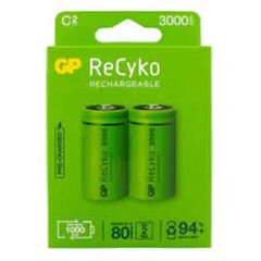 Gp 3000 mAh Orta Boy Şarjlı Pil 2 li  Paket C Boy GP300CHCBMTR-2EB2