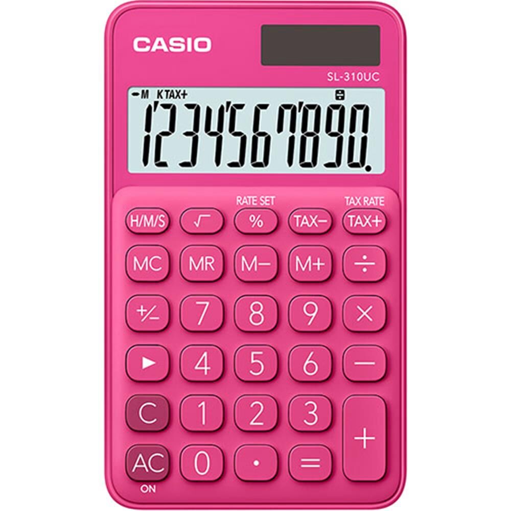 Casio SL-310UC-RD Cep Tipi 10 Hane Koyu Pembe Hesap Makinesi