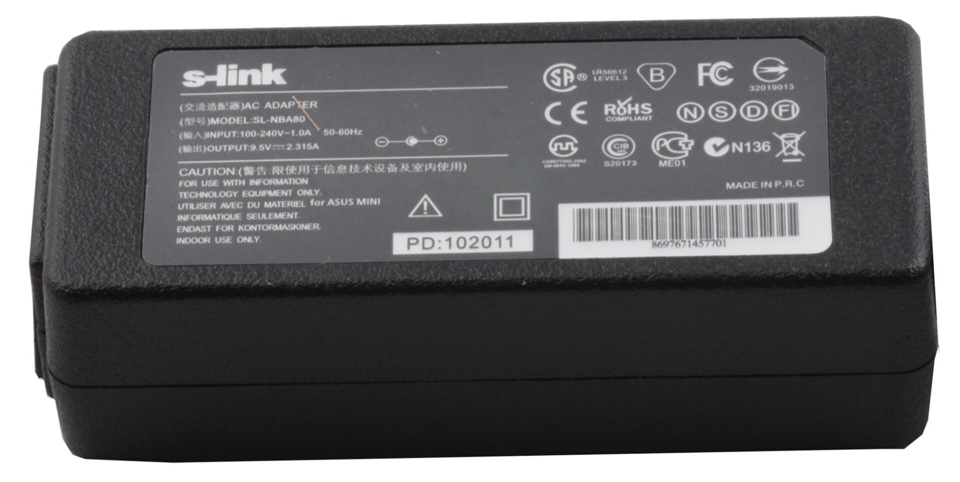 S-link SL-NBA80 22w 9.5V 2.315A 4.8-1.7 Notebook Adaptörü