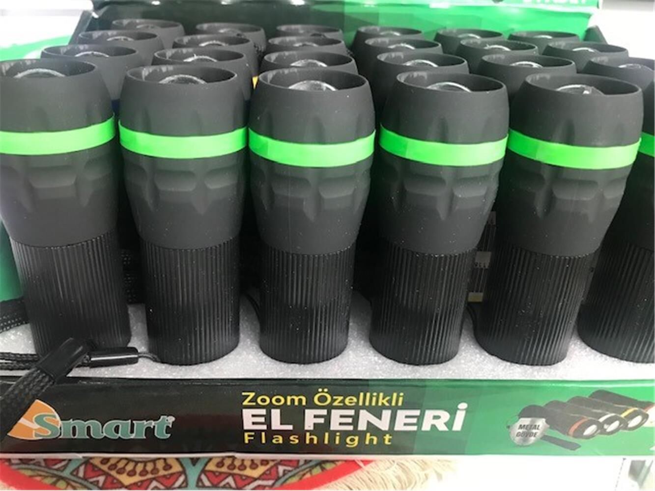 Smart K-4153 Zoom Özellikli Flashlight 24lü Led El Feneri Pilli