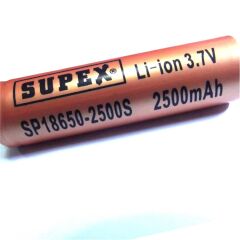 Supex 18650-1200S 3.7V 1200MA Şarjlı Li-on Pil Uçlu Kafa Pil