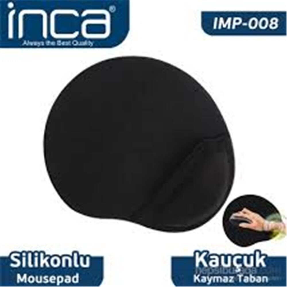 Inca IMPS-008 Sılıcone Siyah Mouse Pad (kaymaz taban)