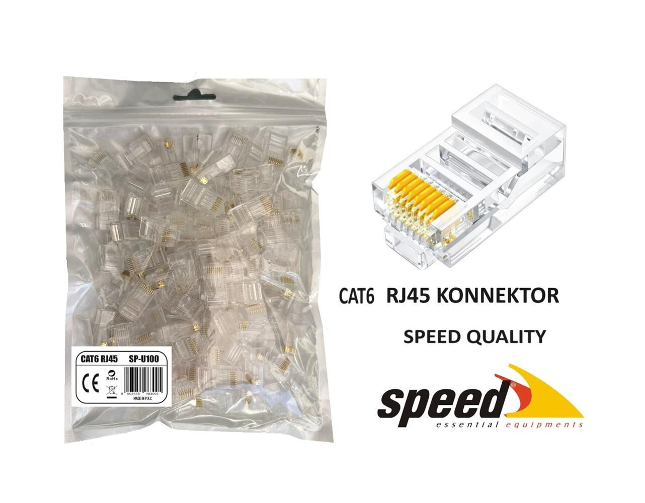 Speed SP-U100 CAT6 100 Adet Rj45 Konnektör