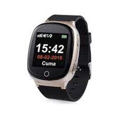 T Smart S3 GPS Senior Watch Siyah Akıllı Yetişkin Saati Alzheimer