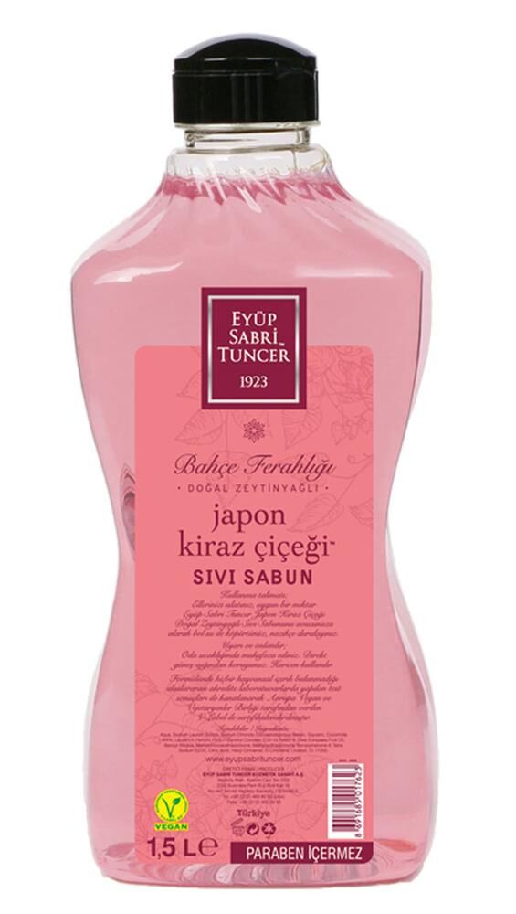 Eyüp Sabri Tuncer 1,5lt Japon Kiraz Çiçeği  Sıvı Sabun Doğal Zeytinyağlı